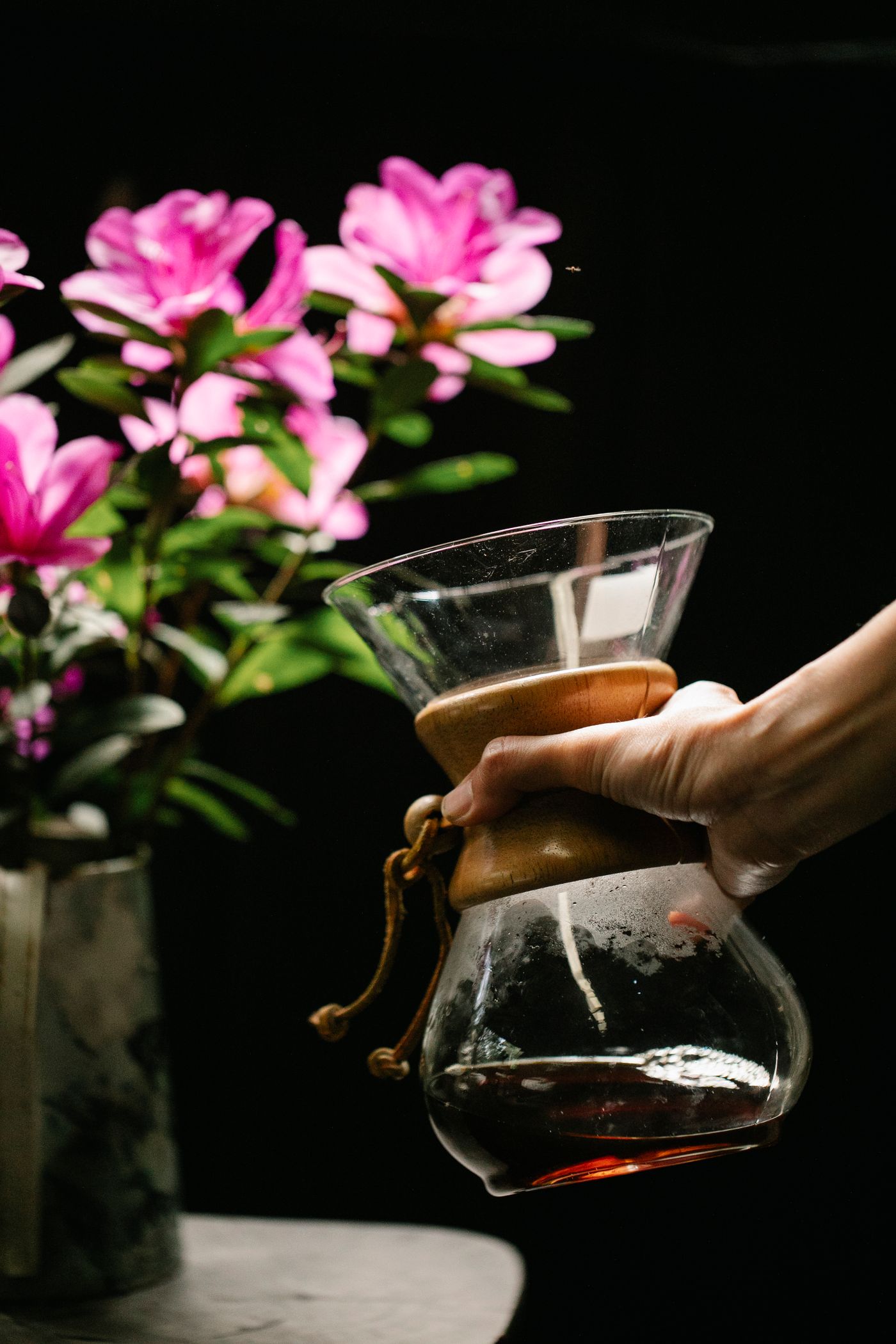 Chemex coffee brewing