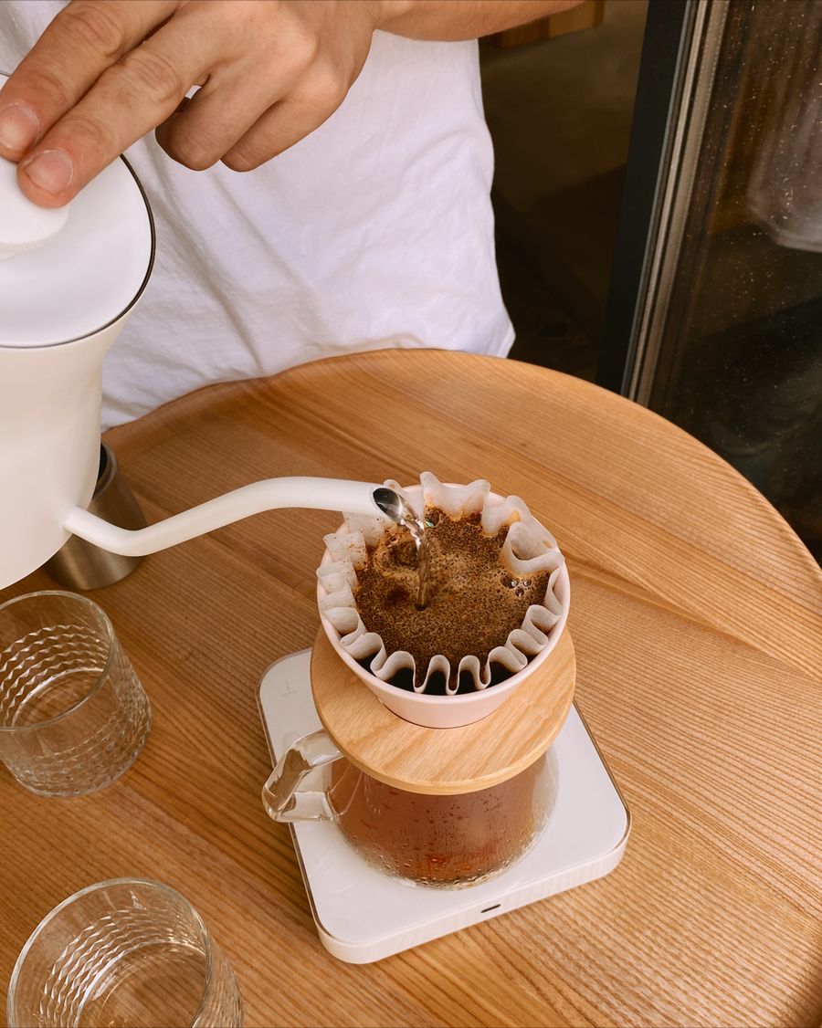 Home brewing workshop with V60 pour-over